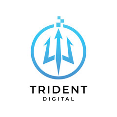 Trident Digital Logo Design Concept Inspiration