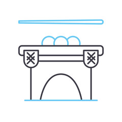 Fototapeta premium pool game line icon, outline symbol, vector illustration, concept sign