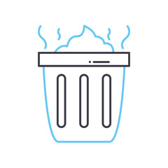 garbage stink line icon, outline symbol, vector illustration, concept sign