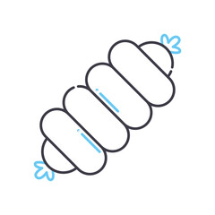 sausage bread line icon, outline symbol, vector illustration, concept sign
