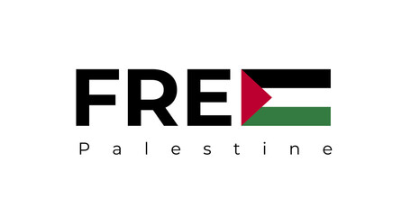Free Gaza, free Palestine. Free Palestine lettering background. Free Palestine concept. Transparent background. Illustration