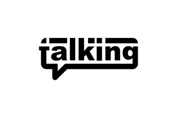 Talking lettering. Transparent background. Illustration