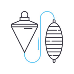 Obraz premium plumb bobs line icon, outline symbol, vector illustration, concept sign