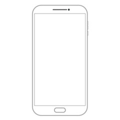 Outline drawing smartphone. Elegant thin line style design
