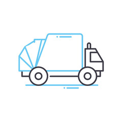 recycling truck line icon, outline symbol, vector illustration, concept sign