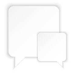 White paper speech bubbles