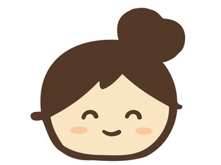 かわいい笑顔の女の子／手描き人物イラスト素材