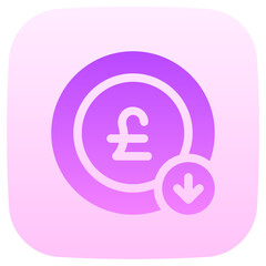 pound sterling flat gradient icon