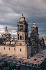 Fototapeta na wymiar Mexico City Metropolitan Cathedral, view from above, Mexico