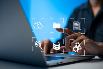 Document Management System (DMS) Online Document Database and automated processes to manage files, knowledge, and documents in an organization effectively with ERP, enterprise business technology.