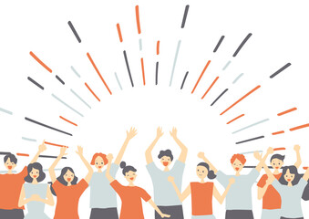 盛り上がる大勢の人達