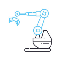 robotic arm line icon, outline symbol, vector illustration, concept sign