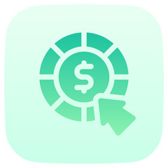 Obraz premium pay per click flat gradient icon