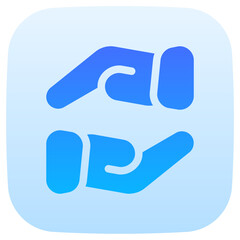 business partnership flat gradient icon