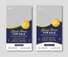 Fototapeta premium Real Estate Social Media Post Design. Real Estate or Home Sale Social Media Promotion