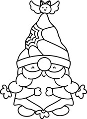 Happy cute Halloween Gnome Illustration, Halloween decorations