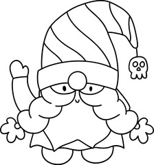 Happy cute Halloween Gnome Illustration, Halloween decorations