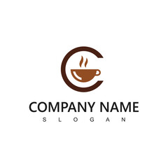 Coffee logo design template With Vintage Concept style. Using Letter C And Mug Icon For coffee shop And Cafe Business