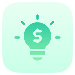 lightbulb flat gradient icon