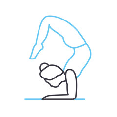 gymnastic training line icon, outline symbol, vector illustration, concept sign