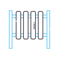 radiator line icon, outline symbol, vector illustration, concept sign