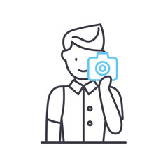 photography line icon, outline symbol, vector illustration, concept sign