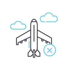 refusal of travel line icon, outline symbol, vector illustration, concept sign