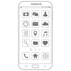Outline drawing smartphone