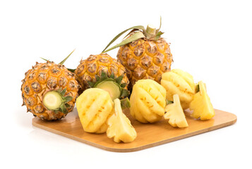 Pineapple fruits isolated on white background.
