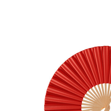 Red Chinese folded fan