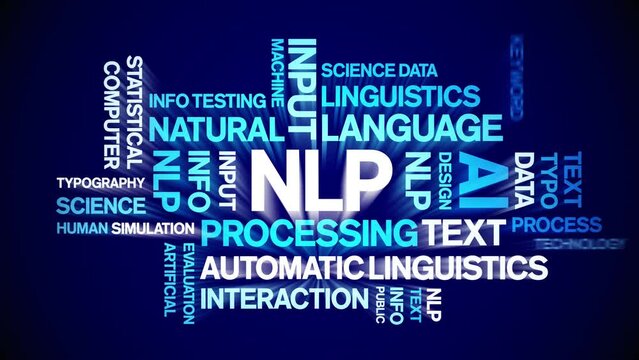 NLP animated tag word cloud;text design animation kinetic typography seamless loop.