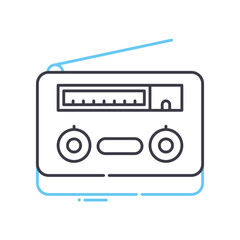 modern radio line icon, outline symbol, vector illustration, concept sign