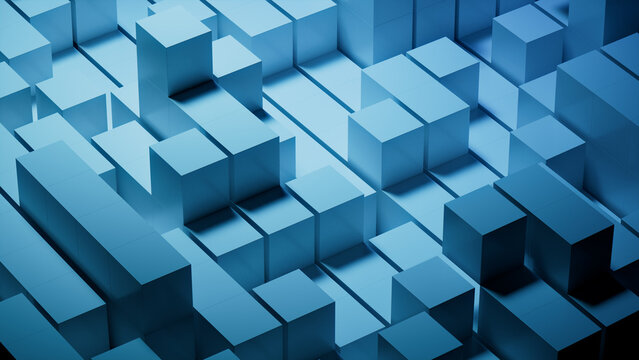 Blue, Contemporary Tech Background. 3D Render.