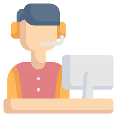 customer service agent flat icon