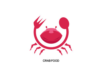 Illustration Vector graphic of red crab seafood culinary design combined fork and spoon fit for restaurant food logo etc.