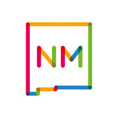 Modern abstract logo design for New Mexico map, USA digital technology