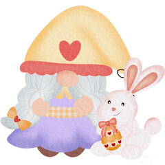 easter bunny with eggs