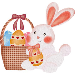 easter bunny with easter eggs