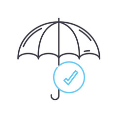 reliability line icon, outline symbol, vector illustration, concept sign