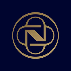 Abstract letter N logo design,Gold, beauty industry and fashion logo.cosmetics business, natural,spa salons. yoga, medicine companies and clinics