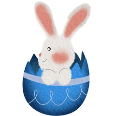 blue easter bunny with egg