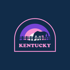 Kentucky sun vintage logo vector concept, icon, element, sticker, badge and template for company