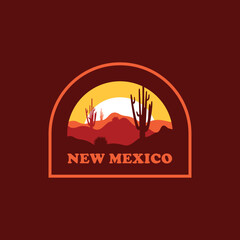 New Mexico sun vintage logo vector concept, icon, element, sticker, badge and template for company