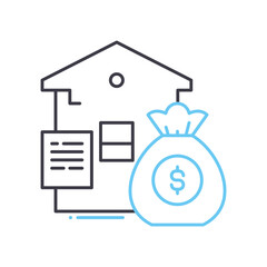 loans and mortgages line icon, outline symbol, vector illustration, concept sign