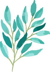 watercolor floral art set minimal style