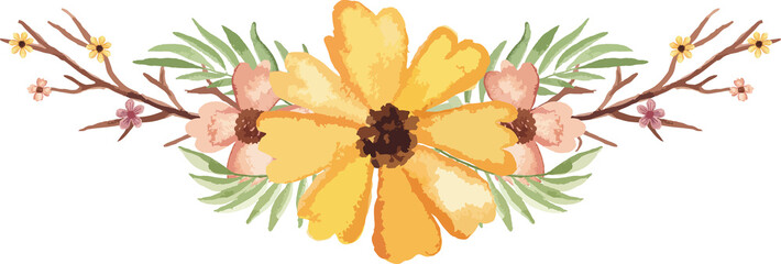 watercolor floral art set minimal style