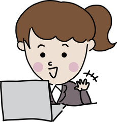 オンライン会議　会話　契約をするビジネスウーマン