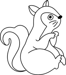 Cute Christmas Squirrel, Autumn or Fall Animal, illustration