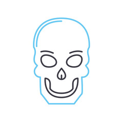 skull of death line icon, outline symbol, vector illustration, concept sign