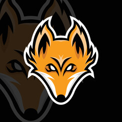 fox head mascot logo vector design template